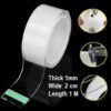 1mm thick 3cm wide 1meter long/3.8 tube core Clear Nano Double Side Adhesive Tape- 1pcs - Image 2