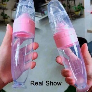 Full Silicone Spoon feeder 90ml rice vanguard squeezed spoons of rice vanguard bottle suction cup soft spoon head -1pcs