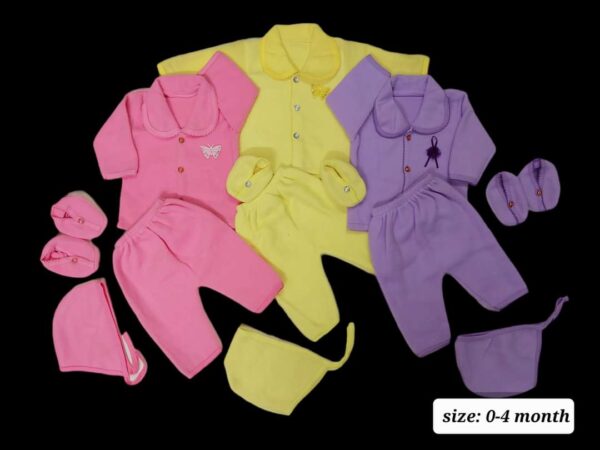 New Born BABY Winter Set 5 in one (0 - 6 mnths) - 1pac (Any Color) - Image 5