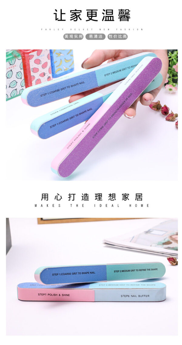 Nail file polishing gauze six-sided polishing and filing manicure tool nail file printed nail grinder -1pcs - Image 11