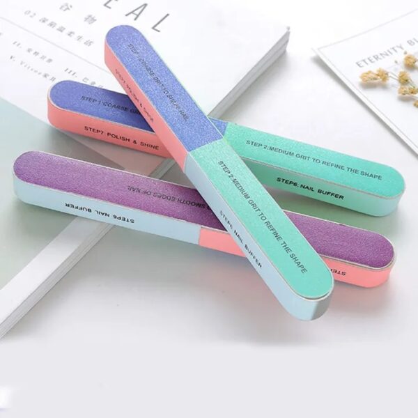 Nail file polishing gauze six-sided polishing and filing manicure tool nail file printed nail grinder -1pcs - Image 4