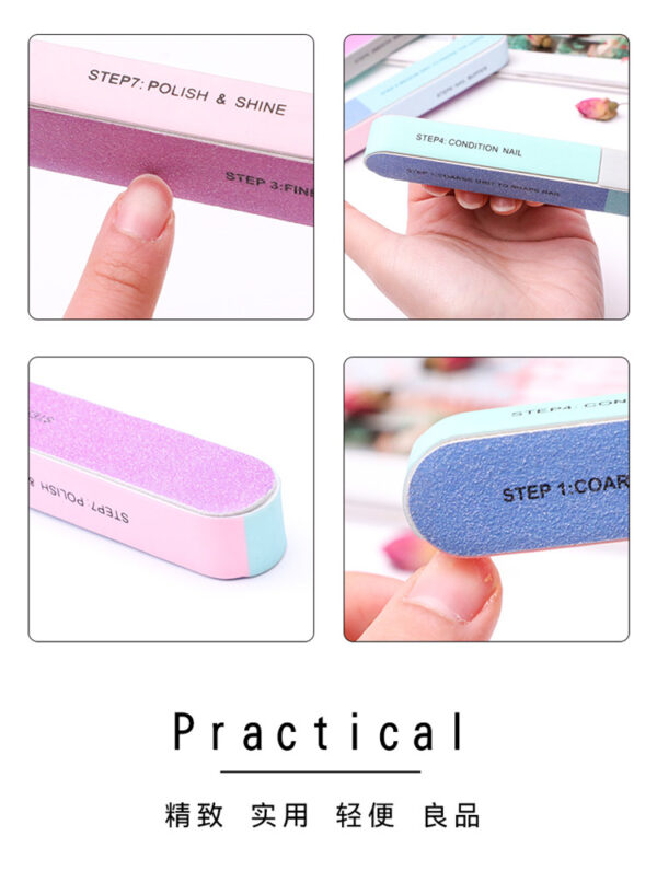Nail file polishing gauze six-sided polishing and filing manicure tool nail file printed nail grinder -1pcs - Image 10