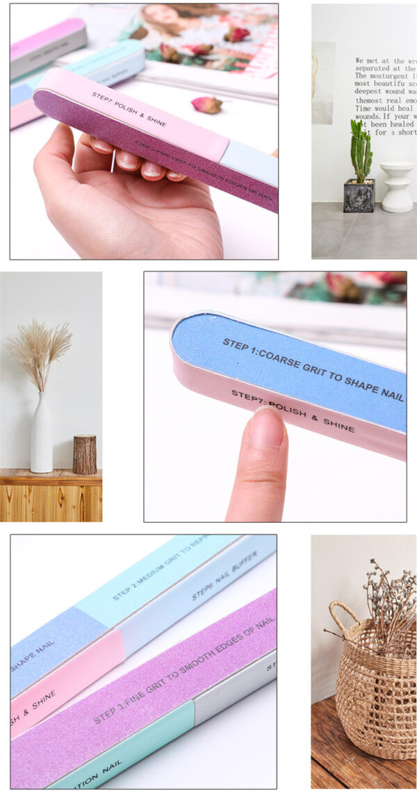 Nail file polishing gauze six-sided polishing and filing manicure tool nail file printed nail grinder -1pcs - Image 8