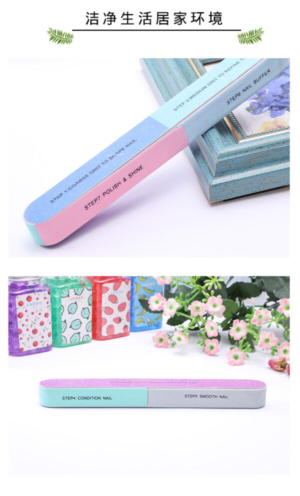 Nail file polishing gauze six-sided polishing and filing manicure tool nail file printed nail grinder -1pcs - Image 7