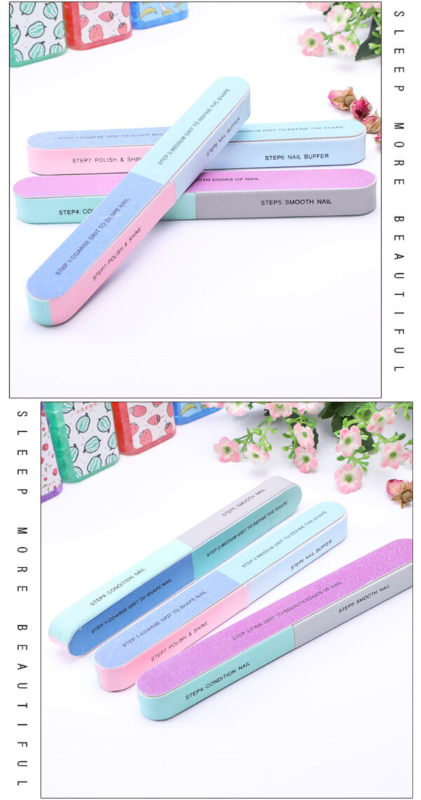 Nail file polishing gauze six-sided polishing and filing manicure tool nail file printed nail grinder -1pcs - Image 9
