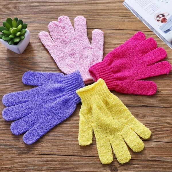Shower Gloves Exfoliating Wash Skin Spa Bath Gloves Foam Bath Skid Resistance Body Mage Cleaning Loofah Scrubber -1pcs (Any Color)