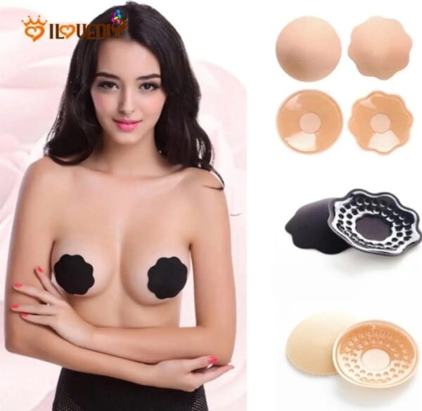 10pcs With box - Bra Straps Invisable Silicone Skin Friendly BreastPad - Image 2