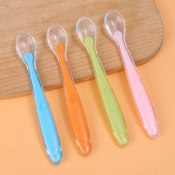 Full Silicone baby soft head spoon children to eat spoon supplementary food bowl spoon -1pcs - Image 2