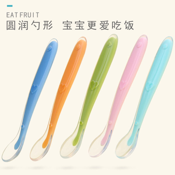 Full Silicone baby soft head spoon children to eat spoon supplementary food bowl spoon -1pcs - Image 11