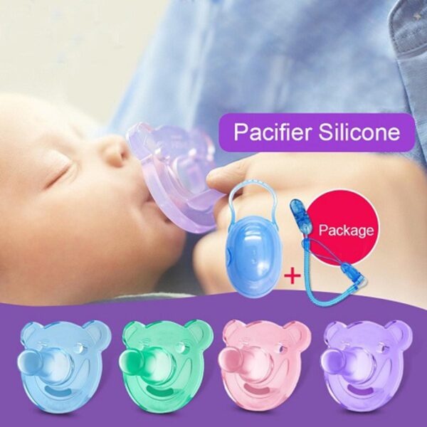 Silica gel children's pacifier, protective storage box, chain BABY Chain CHUSNI / Teether CN -1pcs  (Any Color) - Image 11