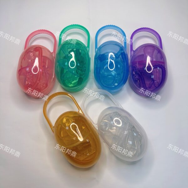 Silica gel children's pacifier, protective storage box, chain BABY Chain CHUSNI / Teether CN -1pcs  (Any Color) - Image 9