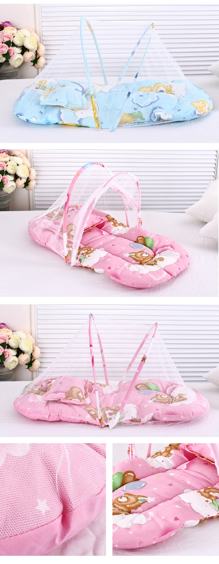 New Born Baby Bedding portable mosquito net foldable installation -1set (Any Color) - Image 5