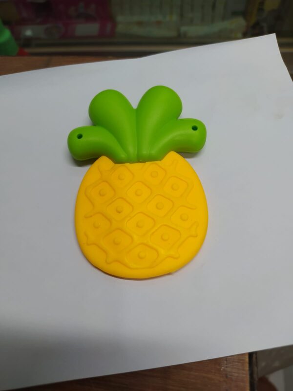 Silicone head Pineapple Baby Hand Teether With jhunjhuni CN -1pcs (Any Color) - Image 2