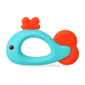 Silicone head Whale Baby Hand Teether With jhunjhuni CN -1pcs (Any Color)