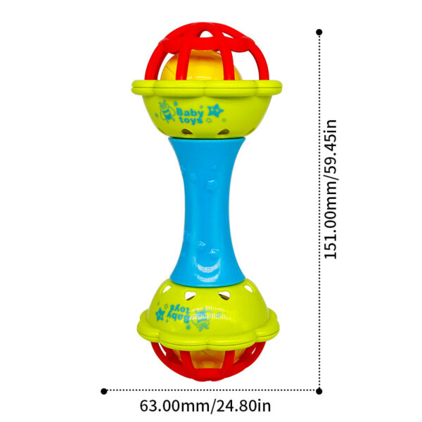 2pcs Set Soft glue Dumbbell Baby Hand Teether With jhunjhuni CN (Any Color) - Image 7