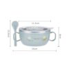 Baby Feeding Bowl with Lids Stainless Steel double-layered Insulated Bowl Spoon Set Children Tableware -1pcs (Any Color) - Image 10