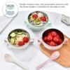 Baby Feeding Bowl with Lids Stainless Steel double-layered Insulated Bowl Spoon Set Children Tableware -1pcs (Any Color) - Image 8