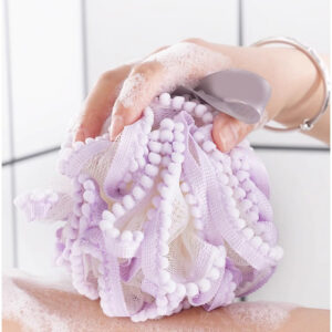 Bath Sponge Soft net foaming rich bath ball new splicing color large bath flower bath ball bath ball household toiletries -1pcs (Any Color)