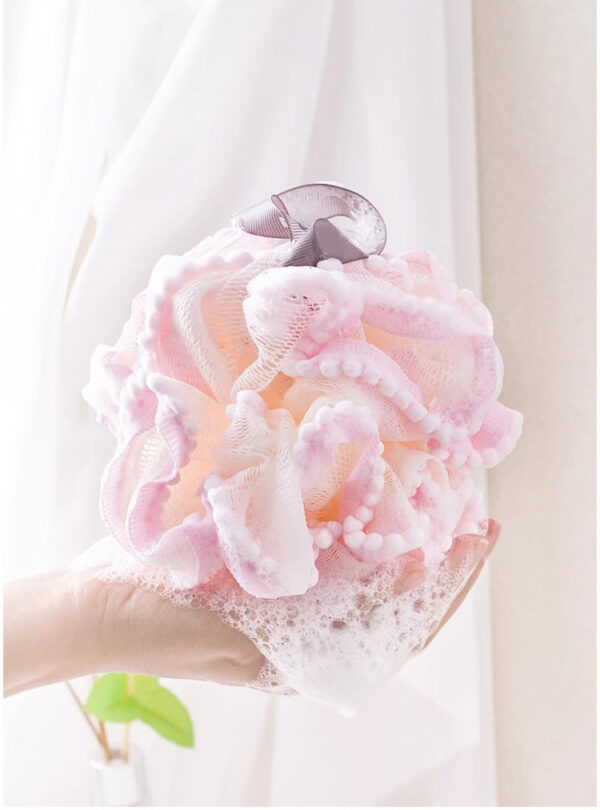Bath Sponge Soft net foaming rich bath ball new splicing color large bath flower bath ball bath ball household toiletries -1pcs (Any Color) - Image 7