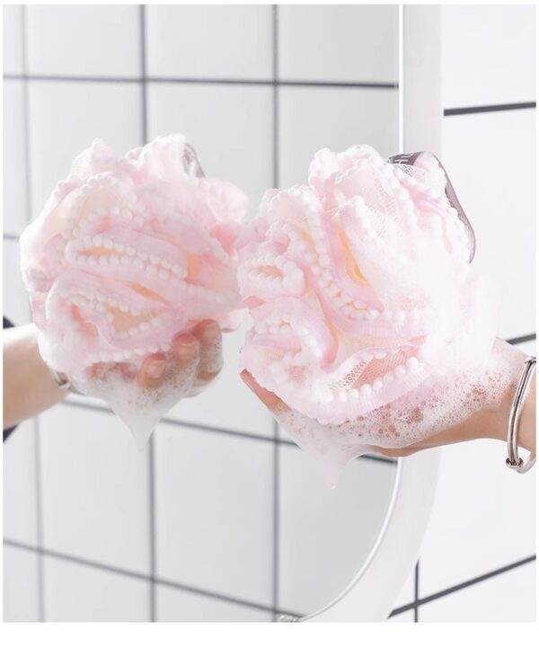 Bath Sponge Soft net foaming rich bath ball new splicing color large bath flower bath ball bath ball household toiletries -1pcs (Any Color) - Image 3