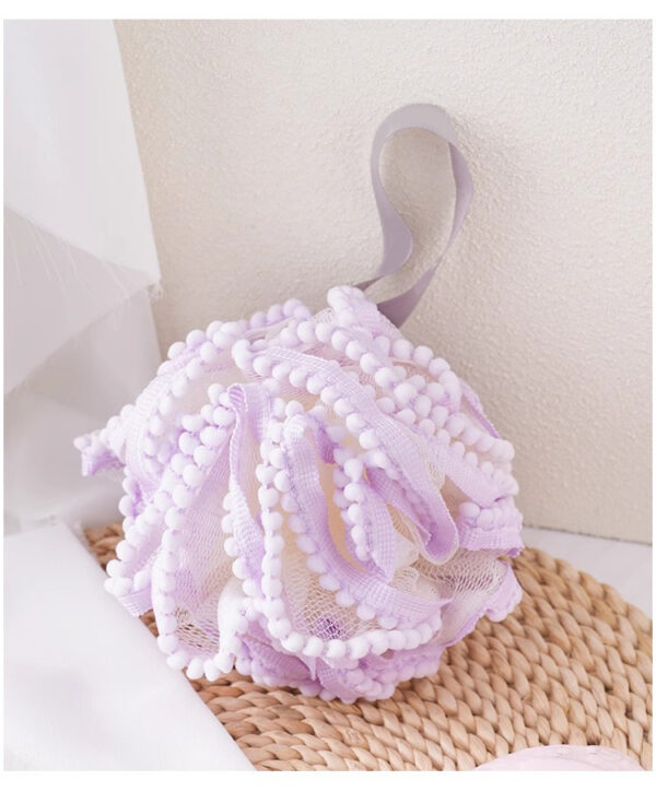 Bath Sponge Soft net foaming rich bath ball new splicing color large bath flower bath ball bath ball household toiletries -1pcs (Any Color) - Image 5