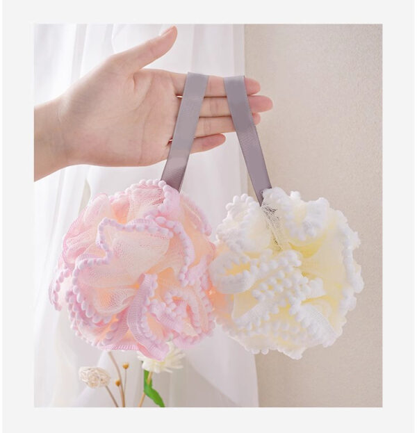 Bath Sponge Soft net foaming rich bath ball new splicing color large bath flower bath ball bath ball household toiletries -1pcs (Any Color) - Image 11