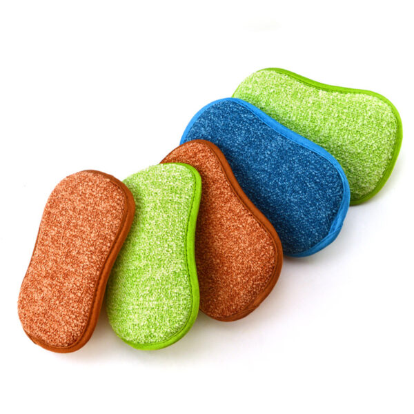 Dishwashing eight-shaped sponge to wipe the pot artifact, non-stick oil double-sided dishwashing cloth, two-color rag -1pcs (Any Color) - Image 10