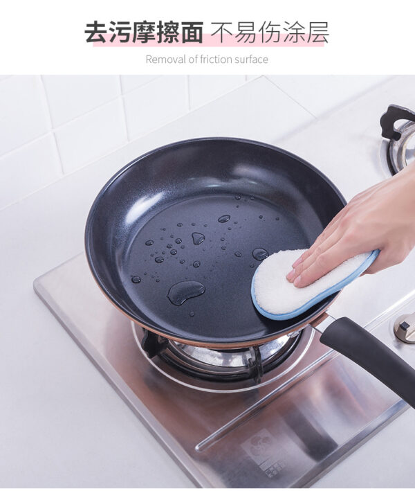 Dishwashing eight-shaped sponge to wipe the pot artifact, non-stick oil double-sided dishwashing cloth, two-color rag -1pcs (Any Color)