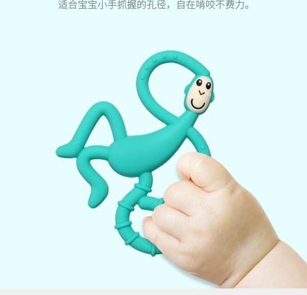 Silicone monkey teether three-dimensional shape teether baby molar teether children's teether silicone bite happy powder -1pcs (Any Color) - Image 2
