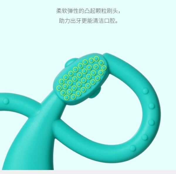 Silicone monkey teether three-dimensional shape teether baby molar teether children's teether silicone bite happy powder -1pcs (Any Color) - Image 6