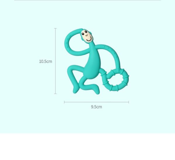 Silicone monkey teether three-dimensional shape teether baby molar teether children's teether silicone bite happy powder -1pcs (Any Color) - Image 3