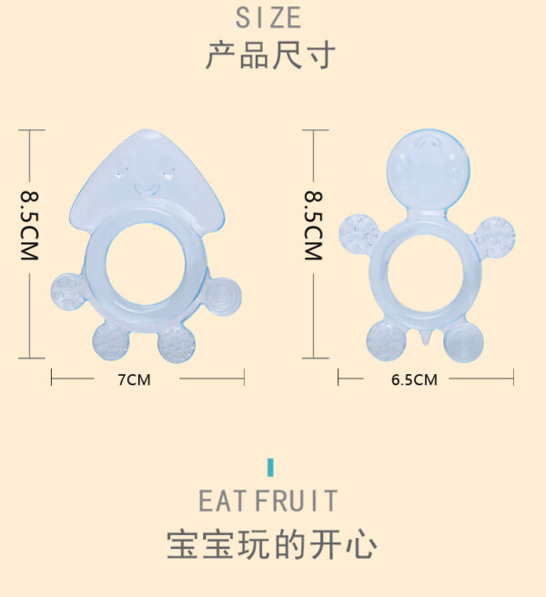 Cartoon series silicone teether baby teething silicone teether turtle octopus animal silicone teething toy -1pcs (Any Color) - Image 4