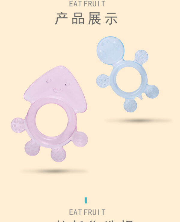 Cartoon series silicone teether baby teething silicone teether turtle octopus animal silicone teething toy -1pcs (Any Color) - Image 6