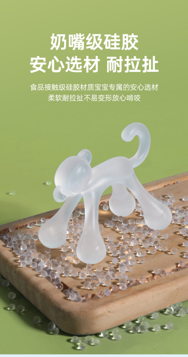 Infant teether monkey bite bite Loco boiled food grade silicone anti-eating hand baby teething stick -1pcs (Any Color) - Image 13