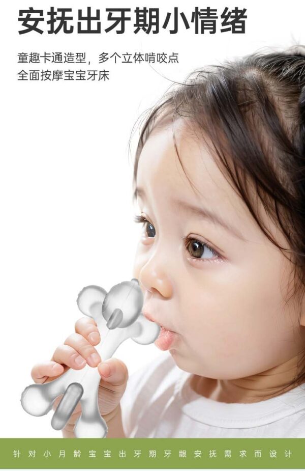 Infant teether monkey bite bite Loco boiled food grade silicone anti-eating hand baby teething stick -1pcs (Any Color) - Image 2