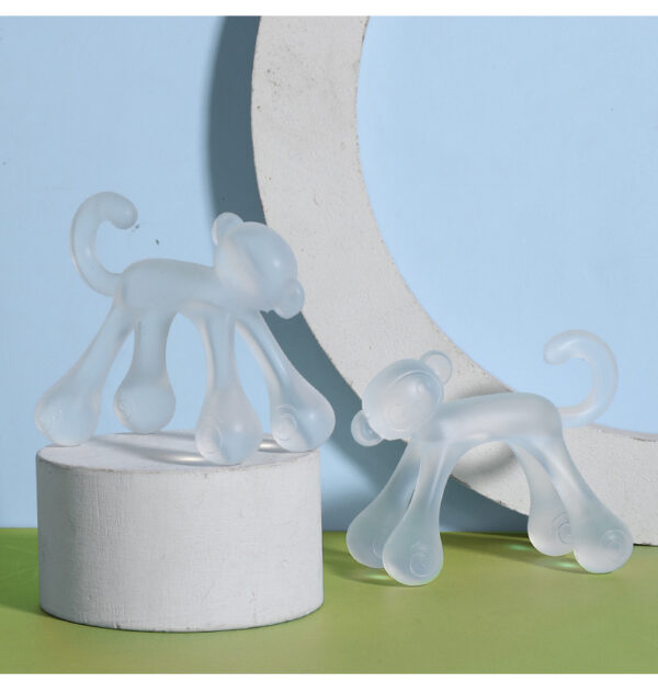 Infant teether monkey bite bite Loco boiled food grade silicone anti-eating hand baby teething stick -1pcs (Any Color) - Image 4