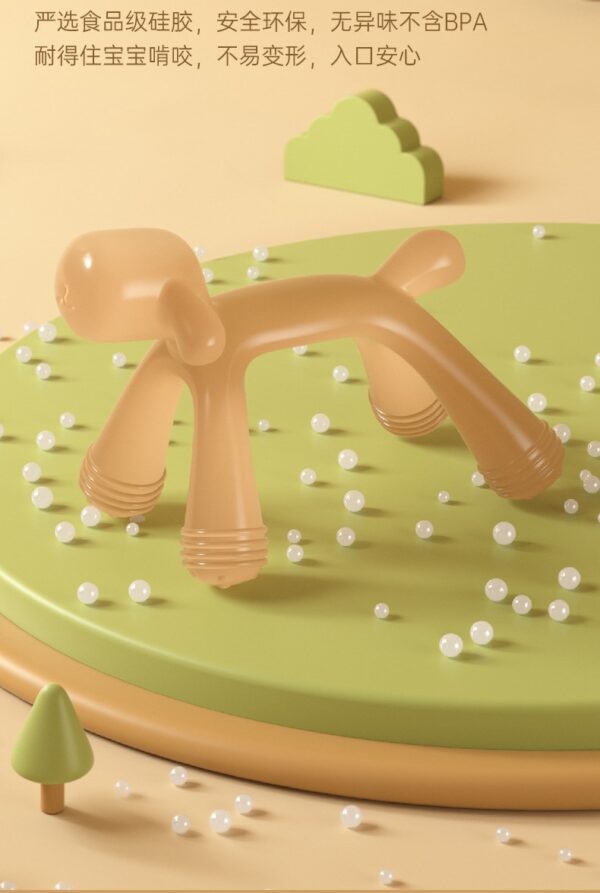Infant and toddler teether cartoon dog chew gum bite Loco boiled food grade silicone anti-eating hand baby teething stick -1pcs (Any Color) - Image 11