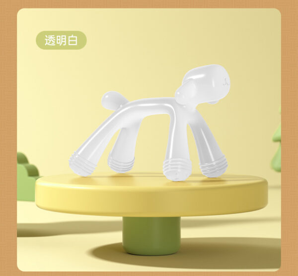 Infant and toddler teether cartoon dog chew gum bite Loco boiled food grade silicone anti-eating hand baby teething stick -1pcs (Any Color) - Image 4