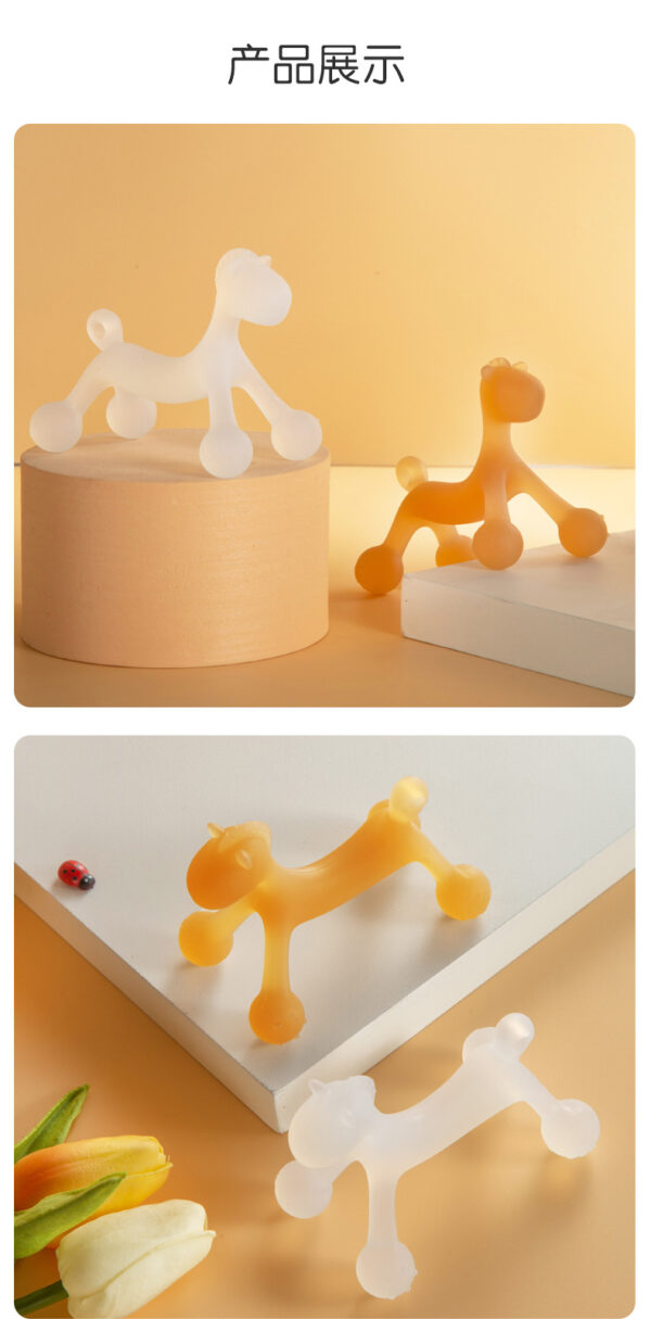 Baby teether cartoon style pony silicone anti-eating hand teether baby molar stick boiled in water high temperature bite gum fun -1pcs (Any Color) - Image 3