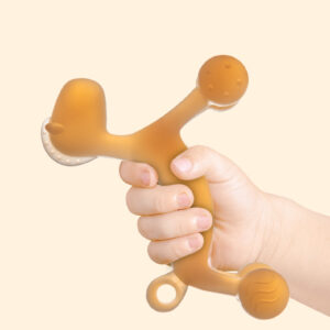 Baby teether cartoon style pony silicone anti-eating hand teether baby molar stick boiled in water high temperature bite gum fun -1pcs (Any Color)