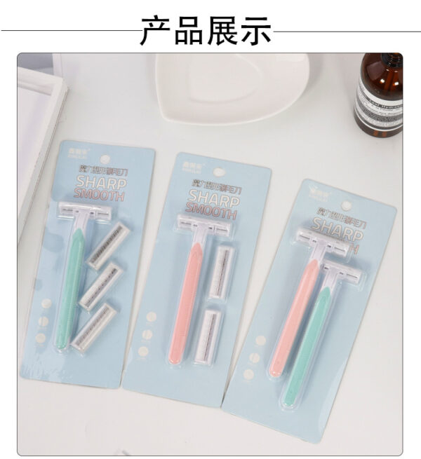 4 Blade Women's shaving knife for leg hair and armpit hair manual shaving knife T-shaped stainless steel armpit hair knife -1pac - Image 9