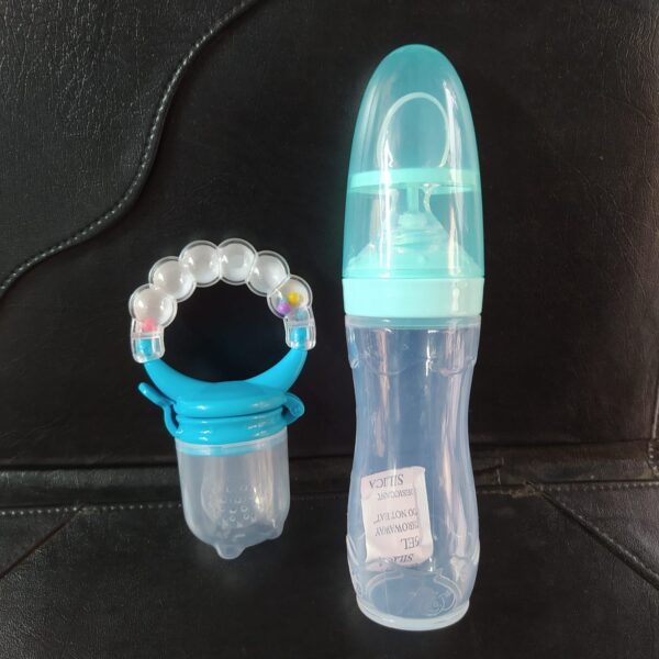Full Silicone Rice spoon feeder120ml+Fruit feeder, full set of tools Package (Any Color) - Image 4