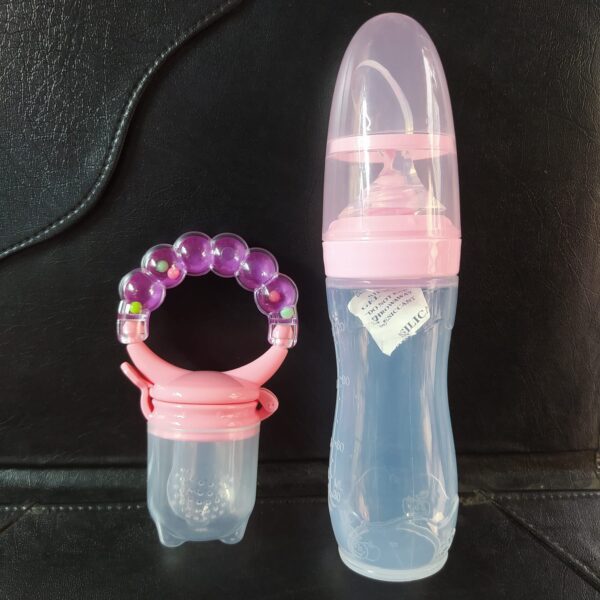 Full Silicone Rice spoon feeder120ml+Fruit feeder, full set of tools Package (Any Color) - Image 3