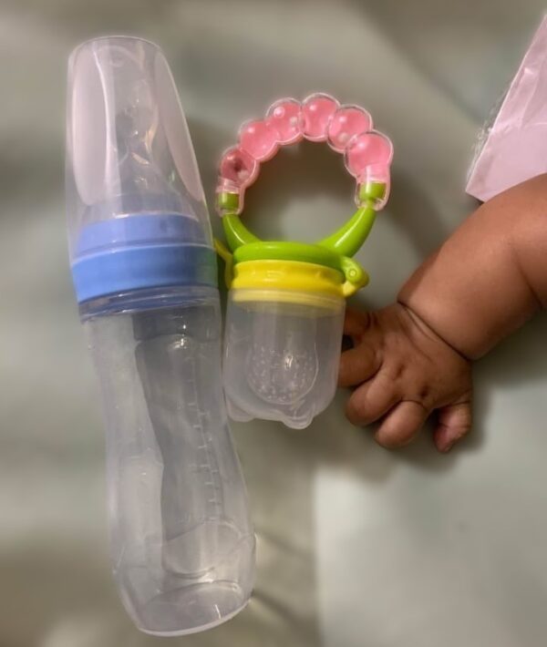 Full Silicone Rice spoon feeder120ml+Fruit feeder, full set of tools Package (Any Color)