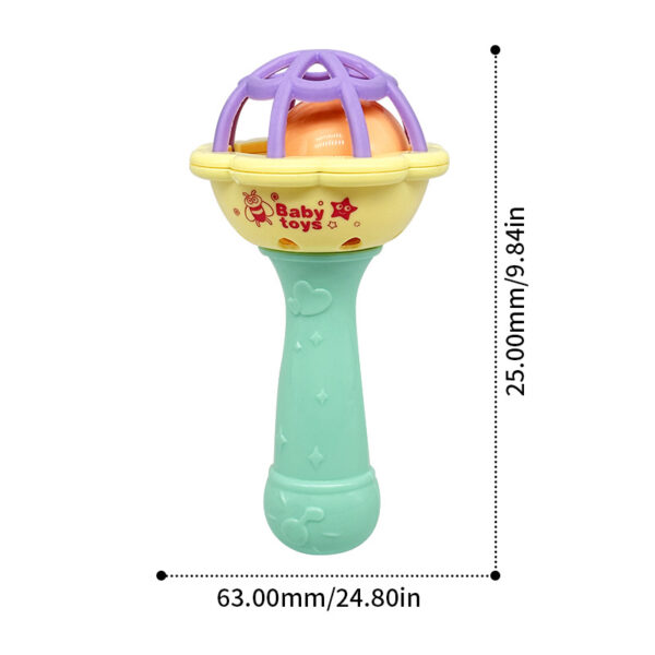Single head rattle Soft glue Dumbbell Baby Hand Teether With jhunjhuni CN -1pcs (Any Color) - Image 2