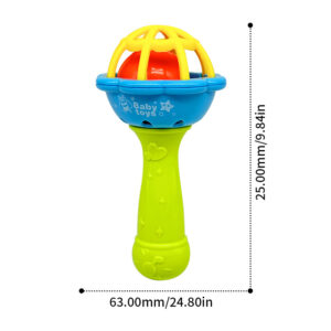 Single head rattle Soft glue Dumbbell Baby Hand Teether With jhunjhuni CN -1pcs (Any Color)