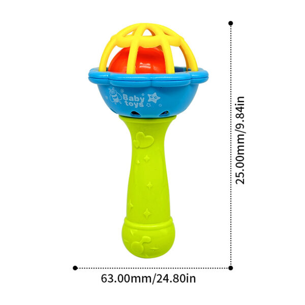 Single head rattle Soft glue Dumbbell Baby Hand Teether With jhunjhuni CN -1pcs (Any Color)