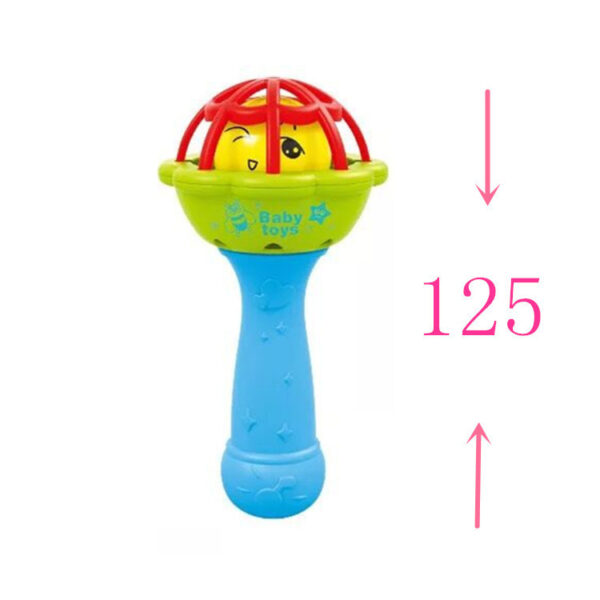 Single head rattle Soft glue Dumbbell Baby Hand Teether With jhunjhuni CN -1pcs (Any Color) - Image 4