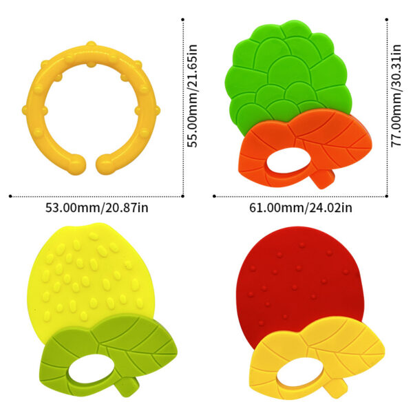 Baby Fruit Teeth Gel Silicone head Teether fitness educational toy CN -1pcs (Any Color) - Image 4