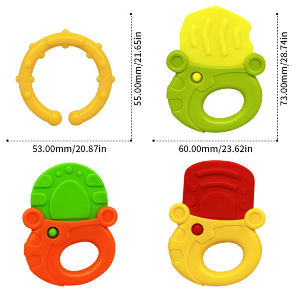 Baby Key Teether Silicone head Teether fitness educational toy CN -1pcs (Any Color) - Image 3